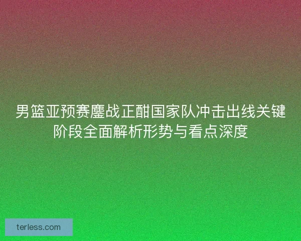 男篮亚预赛鏖战正酣国家队冲击出线关键阶段全面解析形势与看点深度