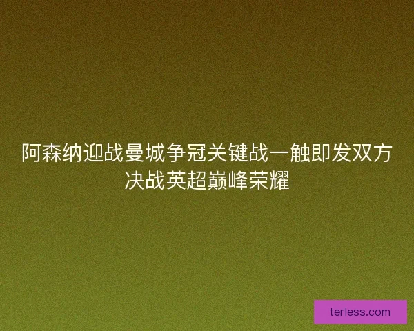 阿森纳迎战曼城争冠关键战一触即发双方决战英超巅峰荣耀